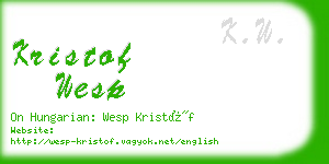 kristof wesp business card